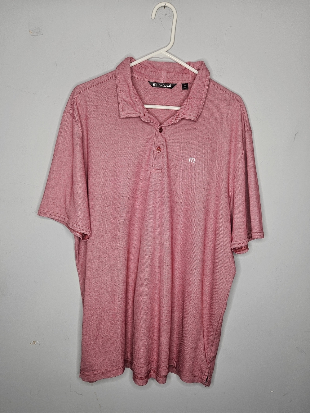 Travis Mathew Men's Heathered Red  Polo Sz XXL